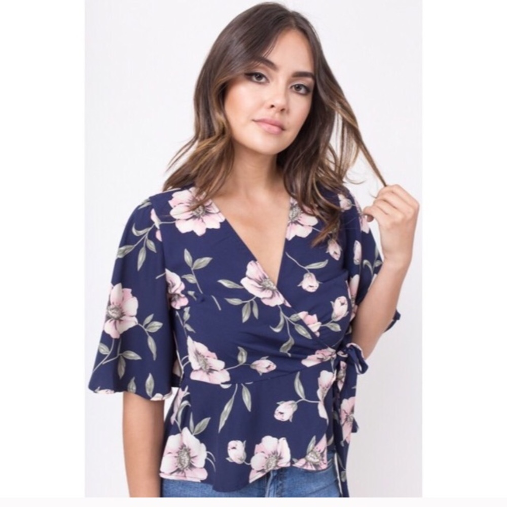Floral Wrap Top